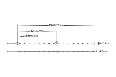 14.4w 24v DC IP20 LED Strip 3000k