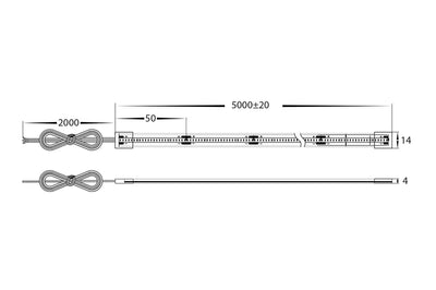 14.4w IP67 24v DC CT COB Dotless LED Strip