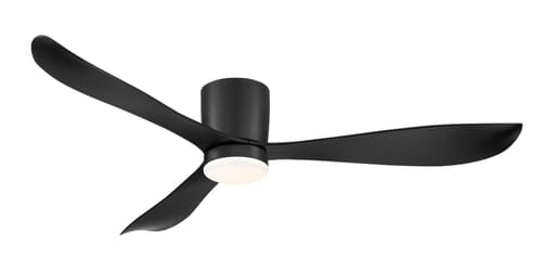 Mercator Lighting Ceiling Fans Black Instinct 54" Low Profile DC Ceiling Fan With LED Light And Remote Lights-For-You
