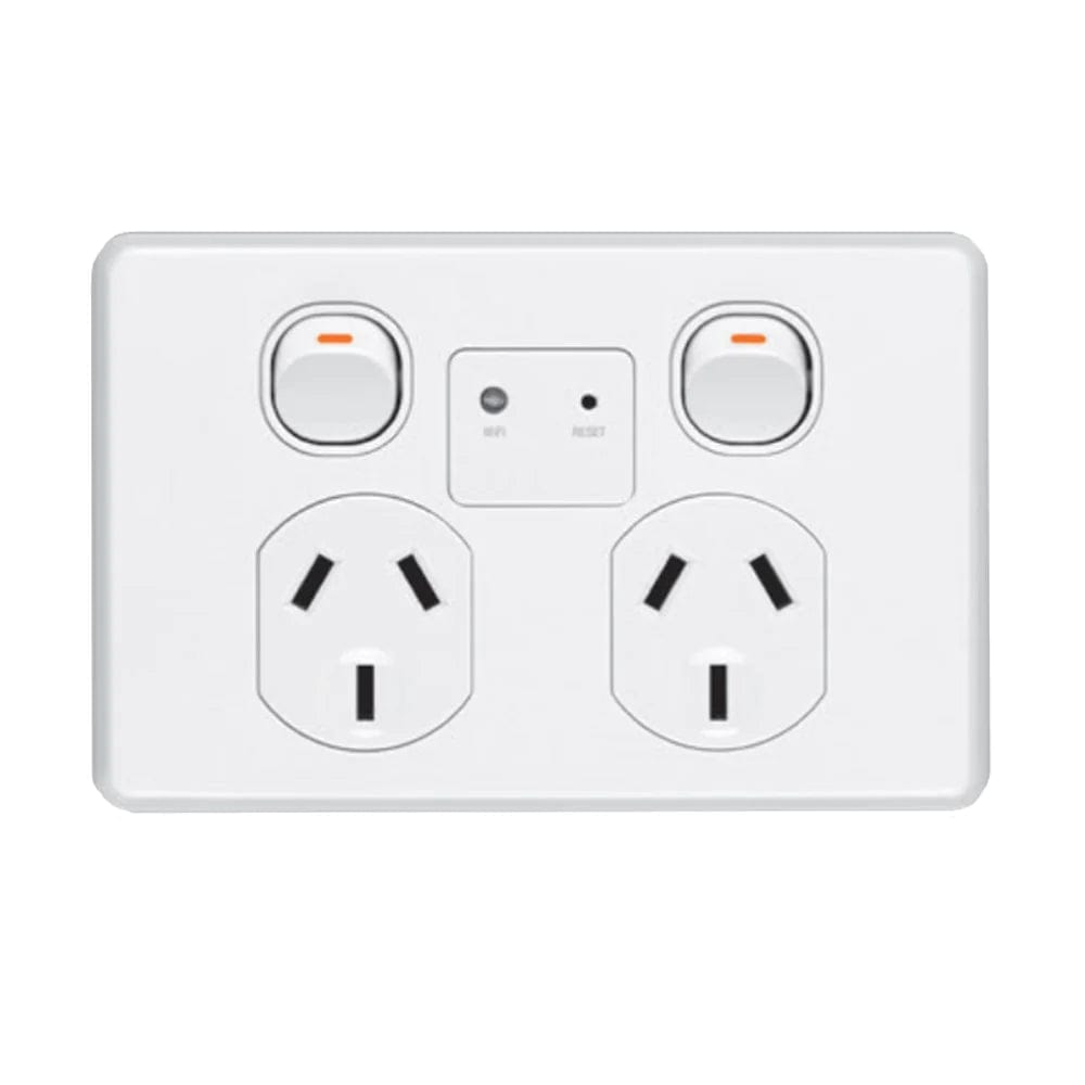 Mercator Lighting Electrical Switches Double Powerpoint with Wi-Fi  Extender Lights-For-You MPP02GWE 9312699202315