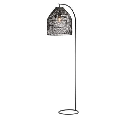 Mercator Lighting Floor Lamps Sawyer Rattan Floor Lamp in Black or Timber Lights-For-You MFL013BLK 9312699201462