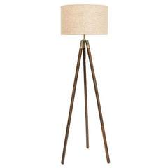 Mercator Lighting Floor Lamps Traditional Timber Floor Lamp With Brass Highlights Lights-For-You A34121