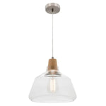 Mercator Lighting Indoor Pendants Laya Timber Pendant Light w/Clear Glass Lights-For-You MG6531L 9312699185069
