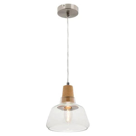 Mercator Lighting Indoor Pendants Laya Timber Pendant Light w/Clear Glass Lights-For-You MG6531S 9312699185045