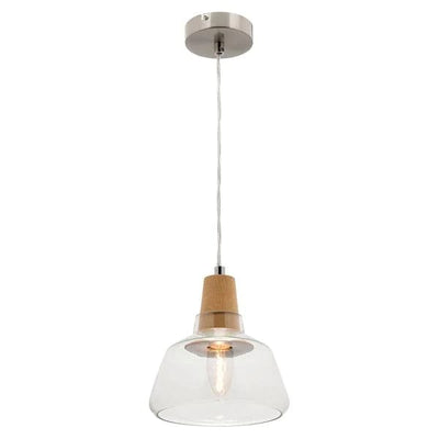 Mercator Lighting Indoor Pendants Laya Timber Pendant Light w/Clear Glass Lights-For-You MG6531S 9312699185045