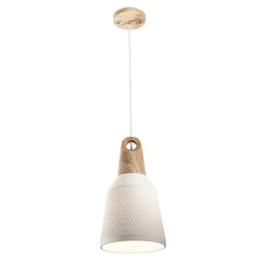 Mercator Lighting Indoor Pendants Oak/White Ceramic / Small Morrissey Scandi Pendant Light 1lt Lights-For-You