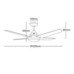 Mercator Lighting Lighting 48' Cardinia AC Ceiling Fan Lights-For-You FC958124WH