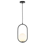Mercator Lighting Lighting Modern Art Deco Opal Glass Ball Pendant Light in Black or Brass Lights-For-You MPL505BLK