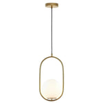 Mercator Lighting Lighting Modern Art Deco Opal Glass Ball Pendant Light in Black or Brass Lights-For-You MPL505BRS