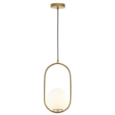 Mercator Lighting Lighting Modern Art Deco Opal Glass Ball Pendant Light in Black or Brass Lights-For-You MPL505BRS