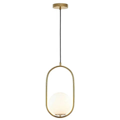 Mercator Lighting Lighting Modern Art Deco Opal Glass Ball Pendant Light in Black or Brass Lights-For-You MPL505BRS