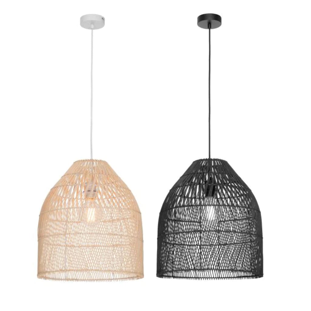 Sawyer Rattan Woven Cane Boho Pendant Light 1Lt Lights For You