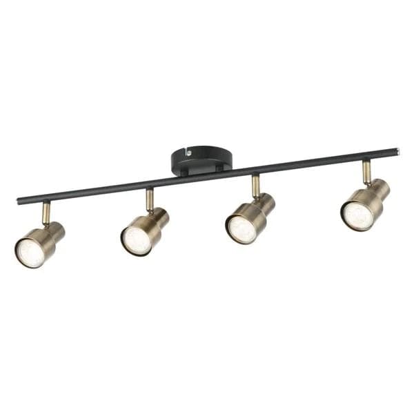 Mercator Lighting Spot Lights Noah 4Lt Spotlight in Antique Brass /Black Lights-For-You A20034AB 9312699206849