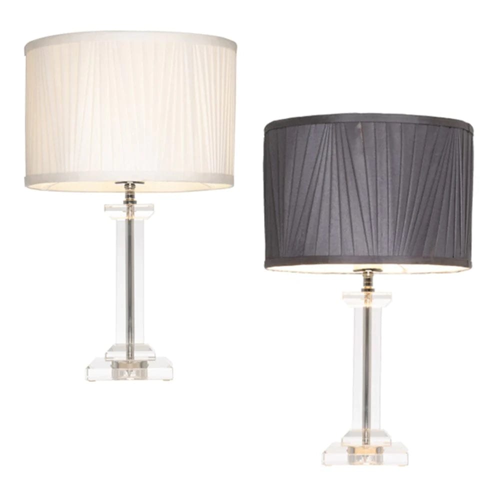 Mercator Lighting Table Lamps Albion Crystal Table Lamp With Pleated Shade 1Lt Lights-For-You