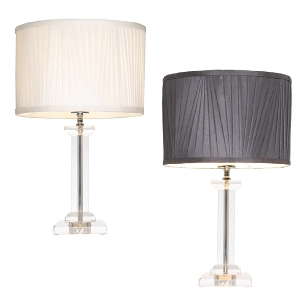 Albion Crystal Table Lamp With Pleated Shade 1Lt