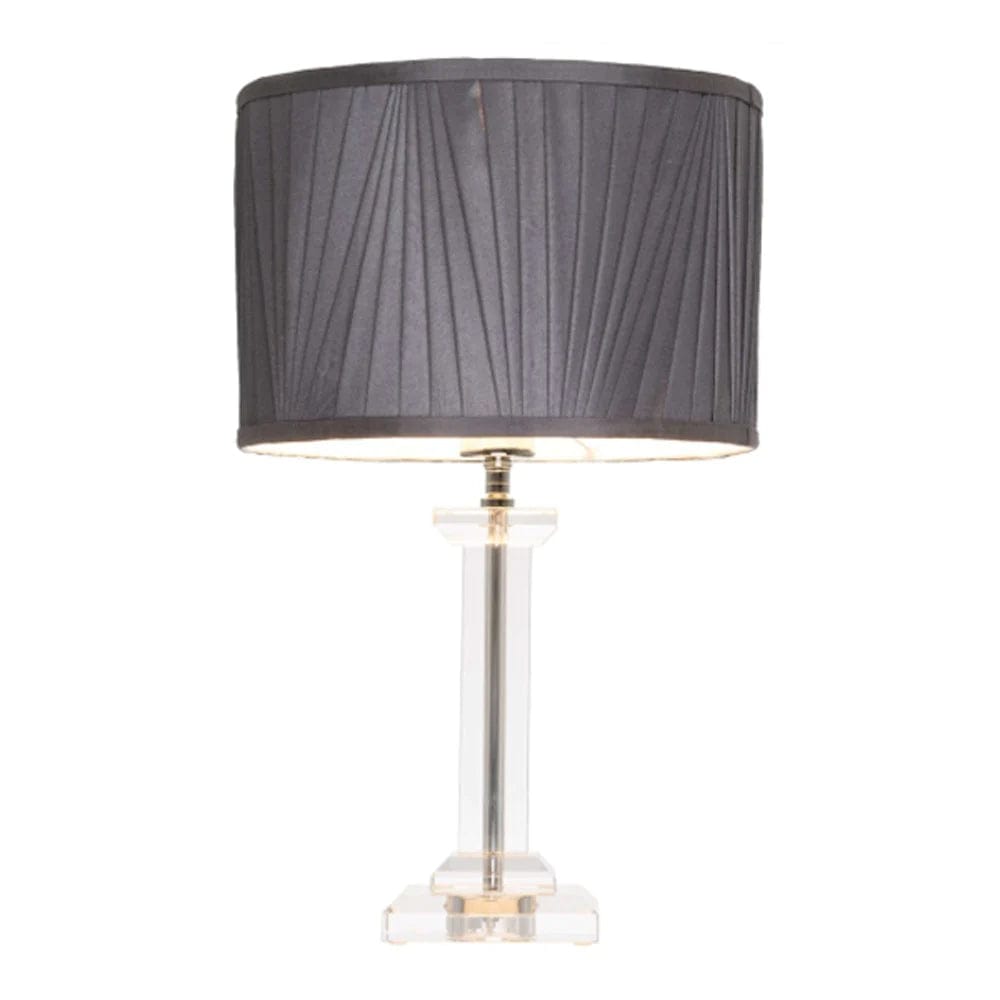 Mercator Lighting Table Lamps Albion Crystal Table Lamp With Pleated Shade 1Lt Lights-For-You MTBL031GRY 9312699210037