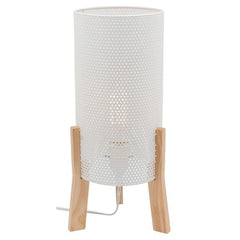 Mercator Lighting Table Lamps Natural & White Eddie Industrial Mesh Table Lamp In White Lights-For-You A33511WHT