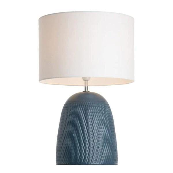 Mercator Lighting Table Lamps Blue Jordana Textured Ceramic Table Lamp in Blue Lights-For-You MTBL021BLU