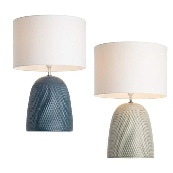 Mercator Lighting Table Lamps Jordana Textured Ceramic Table Lamp in Blue Lights-For-You