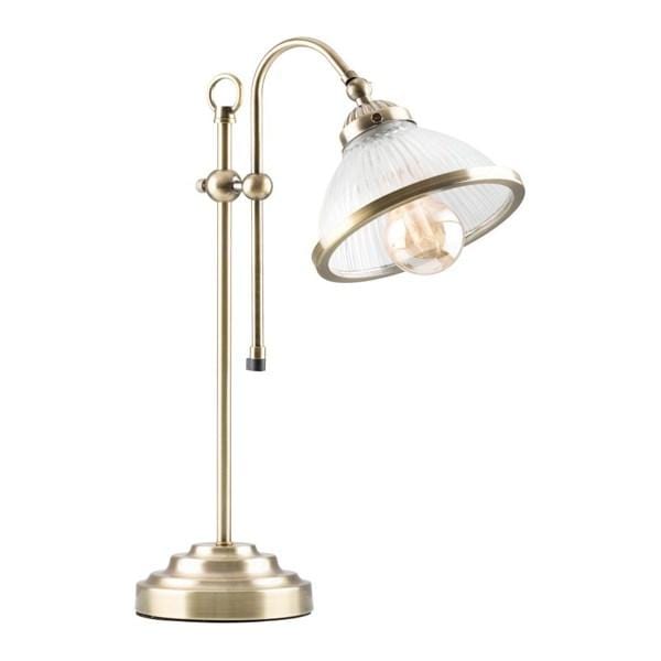 Mercator Lighting Table Lamps Antique Brass Marina Ribbed Glass Table Lamp 1Lt Lights-For-You 31316-47