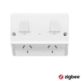 Mercator Lighting Wall Plate Outdoor Double Power Point Switch Lights-For-You SPP02GIP 9312699202179