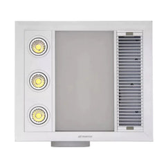 480m³/h Martec Linear MINI 3 in 1 Bathroom Heater / Exhaust Fan & LED Light in Silver / White