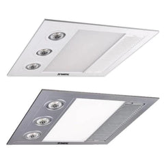 Mertec Lighting Bathroom Heaters 480m³/h Martec Linear MINI 3 in 1 Bathroom Heater / Exhaust Fan & LED Light in Silver / White Lights-For-You