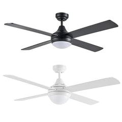 Mertec Lighting Ceiling Fans 48″ (1220mm) Link AC Ceiling Fan With 2Lt & Wall Control in Matt Black or White Lights-For-You
