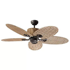Mertec Lighting Ceiling Fans Old Bronze 52" Wicker AC Ceiling Fan w/ 5 Blade Old Bronze Cane Hamilton MHF135OB Lights-For-You MHF135OB