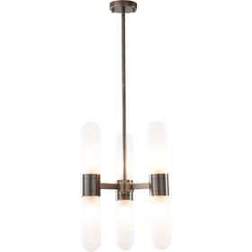 Hepburn 6 Light 3 Arm Pendant Antique Brass