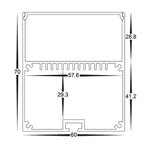 60mm x 70mm White Deep Square Aluminium LED Profile Havit Lighting