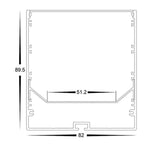 82mm x 90mm Silver Large Square Aluminium LED Profile Havit Lighting - HV9693-8090