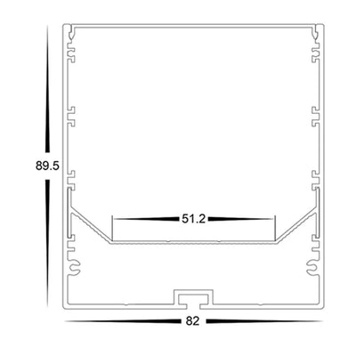 82mm x 90mm Silver Large Square Aluminium LED Profile Havit Lighting - HV9693-8090