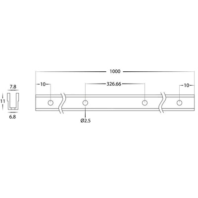Acc. - PVC Channel To Suit HV9791 Flexible Neon LED Strip 1000mm or 2000mm in White H