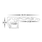 60mm x 20mm Step Tread LED Profile in Silver Havit Lighting - HV9698-6020