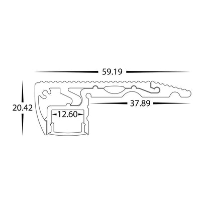60mm x 20mm Step Tread LED Profile in Silver Havit Lighting - HV9698-6020