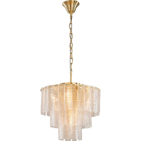 Alara Small 40cm 3 Tier 5 Light Chandelier Satin Brass