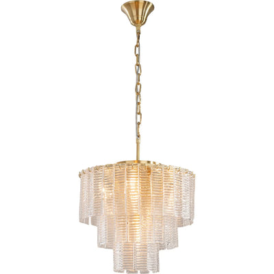 Alara Small 40cm 3 Tier 5 Light Chandelier Satin Brass