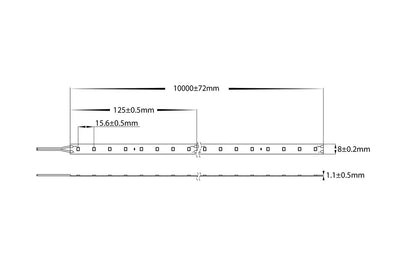 4.8w 24v DC IP20 LED Strip 3000k