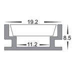 19mm x 9mm Silver Foot Trafficable Square Step Tread Aluminium Profile Havit Lighting