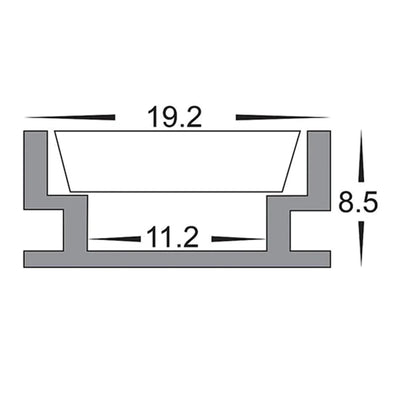 19mm x 9mm Silver Foot Trafficable Square Step Tread Aluminium Profile Havit Lighting