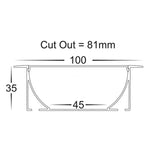 100mm x 35mm Silver Large Deep Aluminium Winged LED Profile Havit Lighting