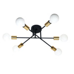 Muna.6 6 Light Close - To - Ceiling Black / Satin Barss - OL63296SB