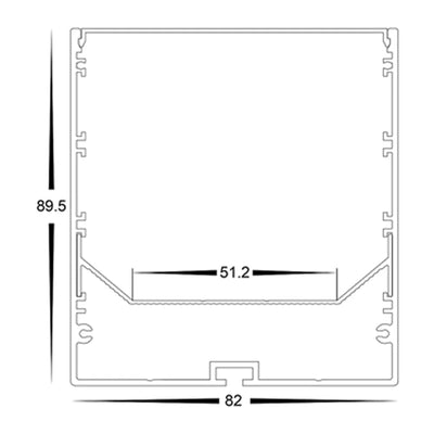 82mm x 90mm Black Square Aluminium LED Profile Havit Lighting - HV9693-8090-BLK