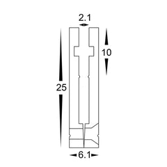 6mm x 25mm Silver Side Mount Aluminium LED Profile Havit Lighting - HV9694-0625