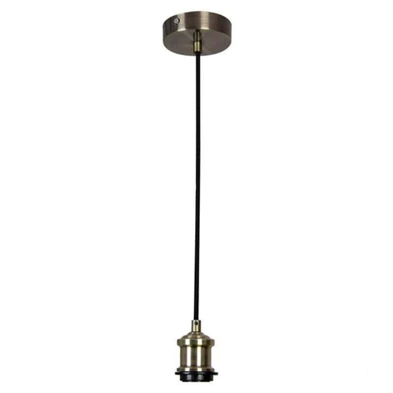 Oriel Lighting Cord Suspension Antique Brass Albany 180cm Vintage Cloth Cord Suspension Lights-For-You OL69321AB