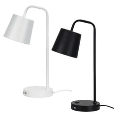 Oriel Lighting Desk Lamps Henk Desk Lamp With USB Socket in White or Black Lights-For-You