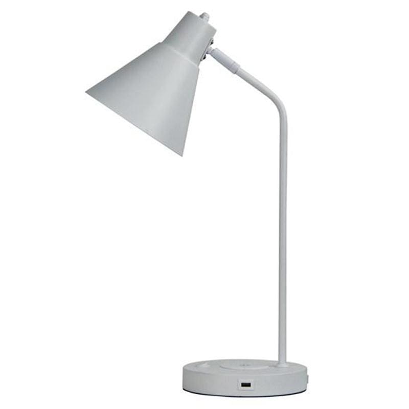 Oriel Lighting Desk Lamps White Targa Desk Lamp With USB & Wireless Charging Lights-For-You OL93952WH