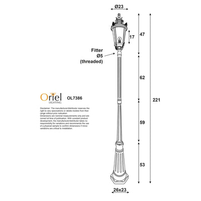Oriel Lighting Exterior Posts Oriel Albion Post Traditional Outdoor Lights-For-You OL7386BK