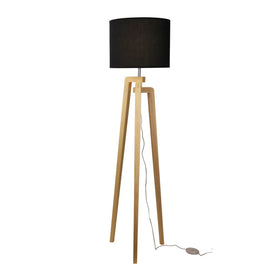 Oriel Lighting Floor Lamps Oriel Lund Scandi Timber Tripod Lights-For-You OL93525BK